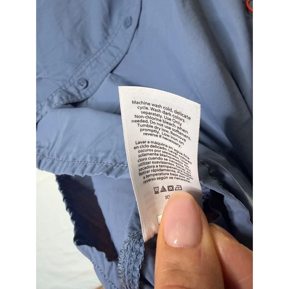 Ozark Trail mens sz L Blue Hiking short sleeve nylon shirt outdoors